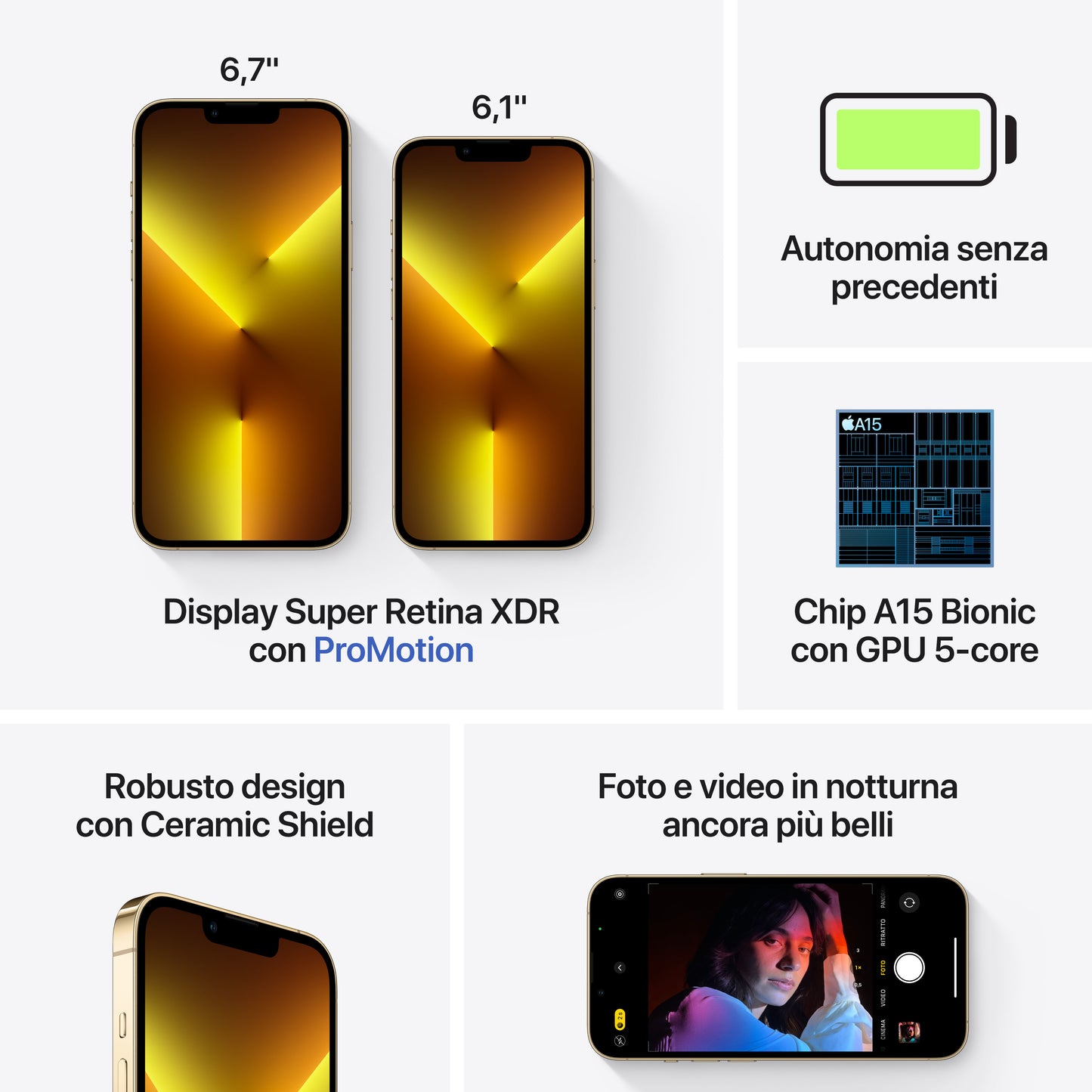 IPHONE 13 PRO MAX - PRE OWNED GRADE A/A+ (SCATOLA + CAVO LIGHTNING USB-C) - 12 MESI DI GARANZIA